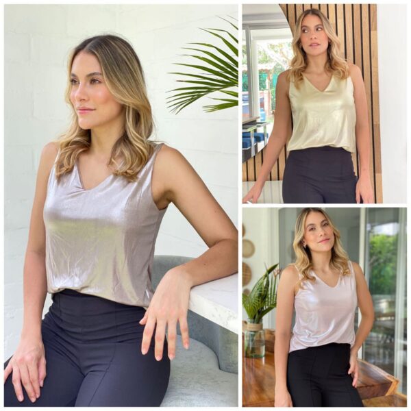 Blusa talla única, silueta amplia cuello V