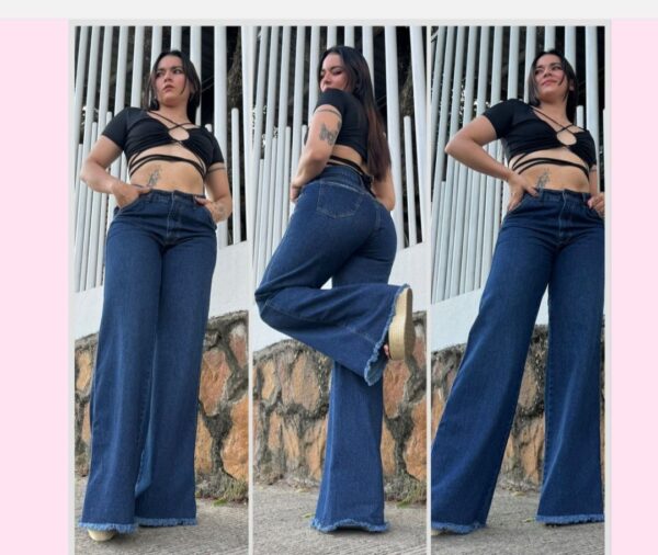 Lindo pantalón rígido bota ancha